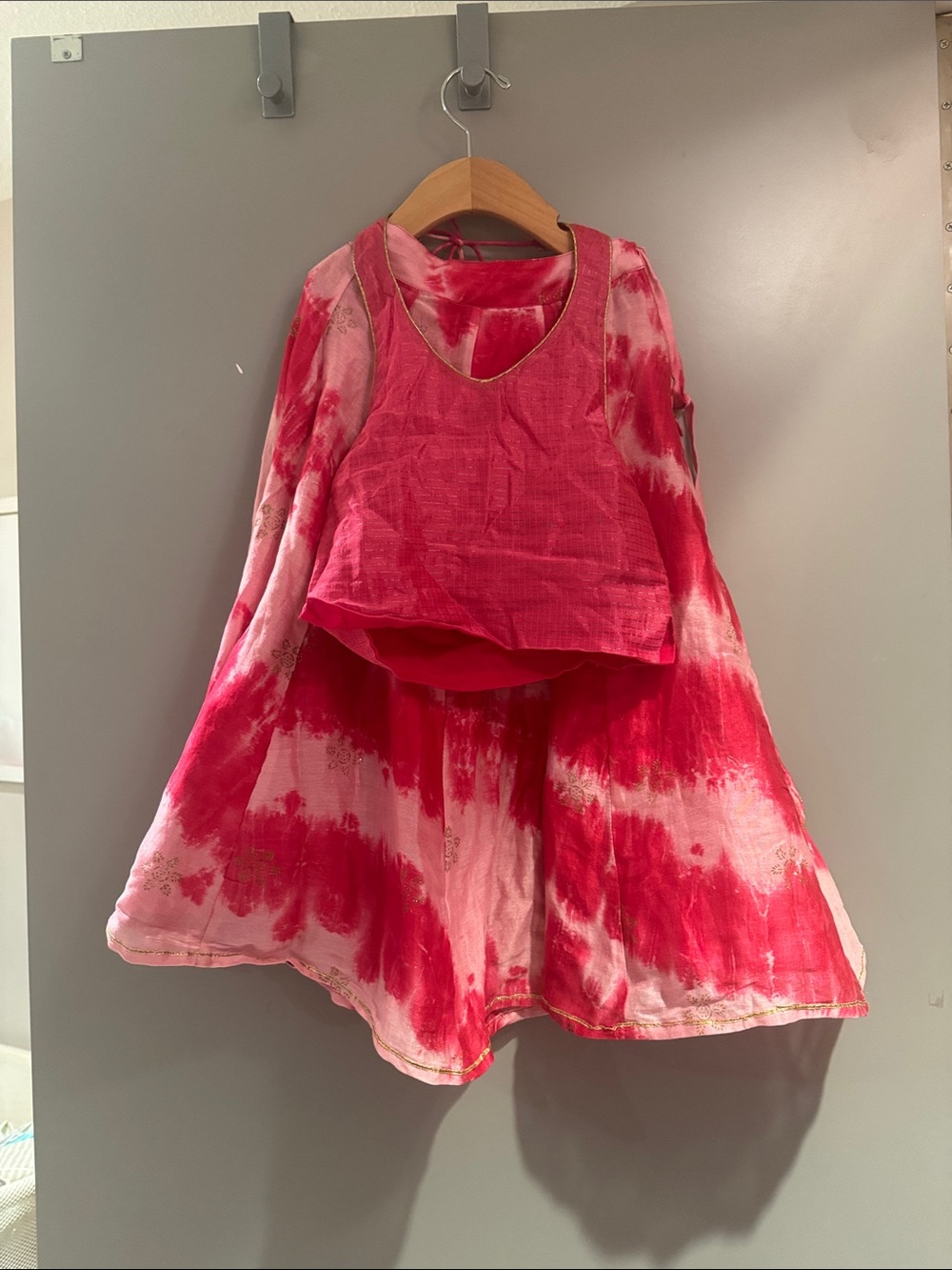 Pink Tie-Dye Lengha